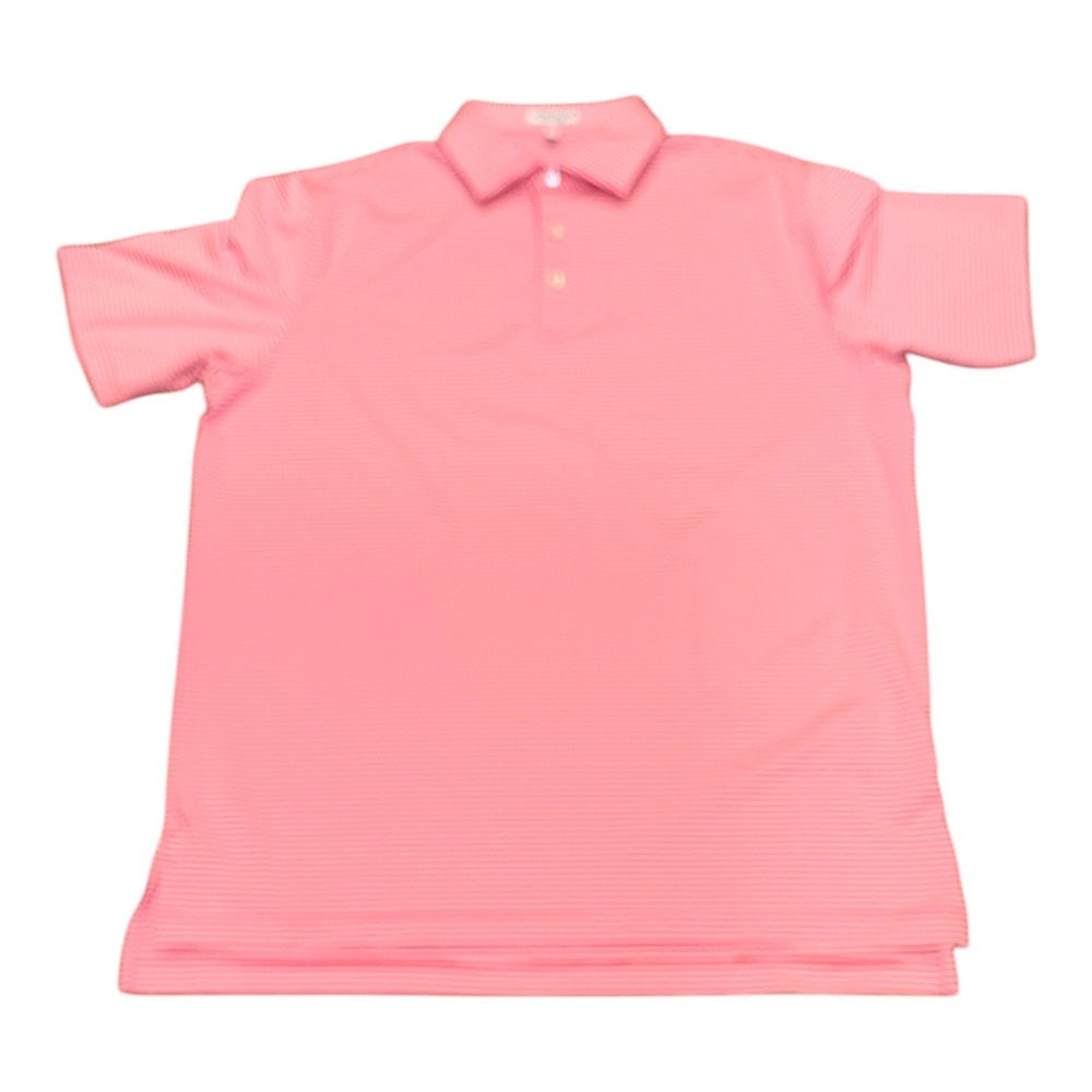 Peter Millar Summer Comfort Polo Shirt Mens XL Pink White Striped Performance